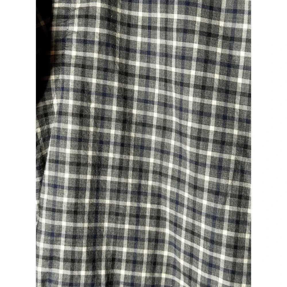 Polo Ralph Lauren Mens Slim Fit Plaid Button Down Grey White Large L Cotton